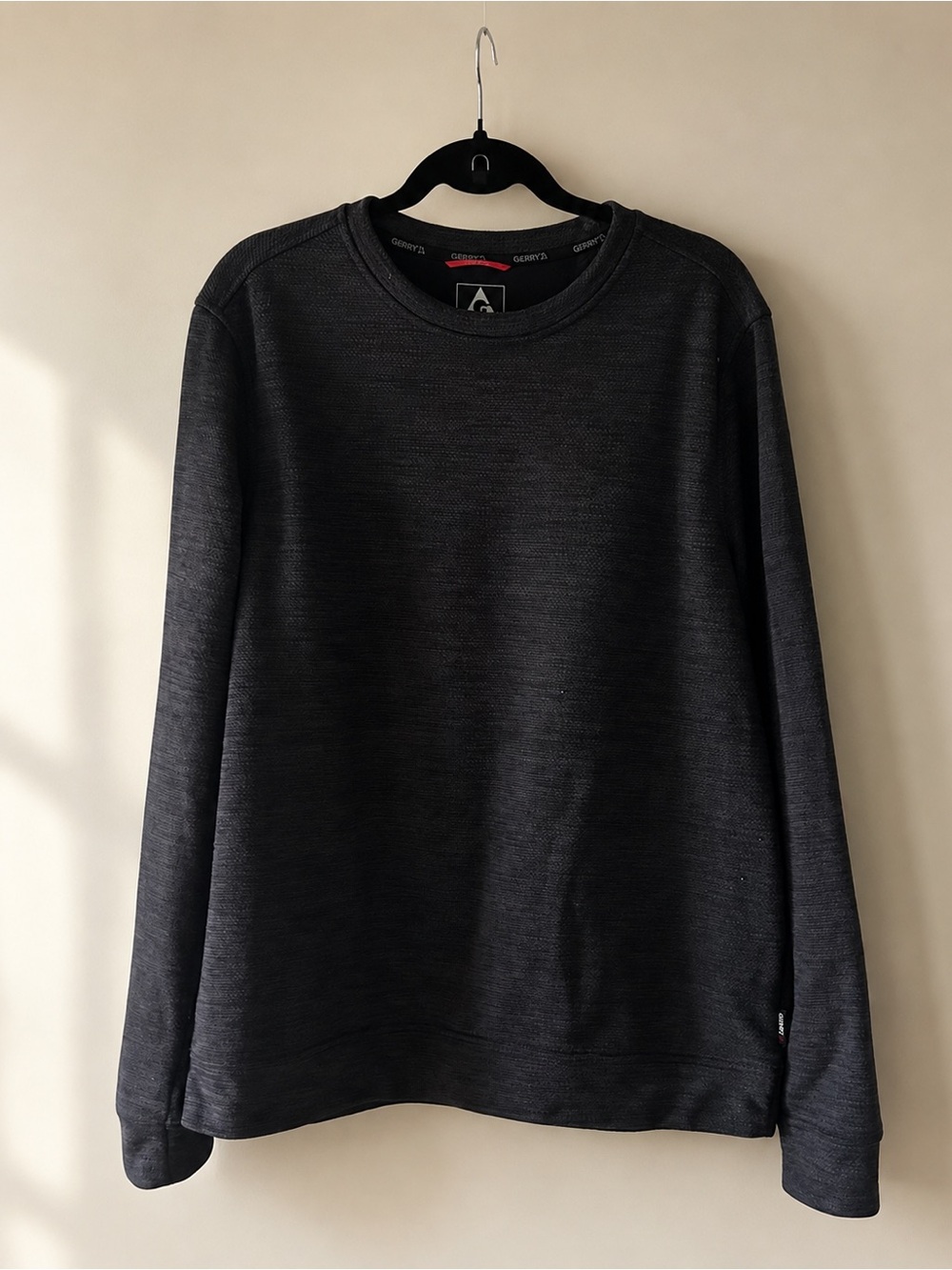 Gerry Men’s Large Black Charcoal Textured Crewneck Pullover Sweater